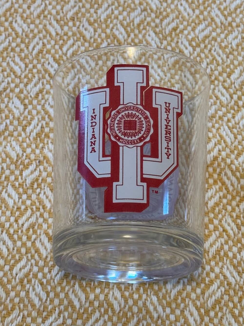 Vintage Indiana University Hoosiers drinking glass/tumbler